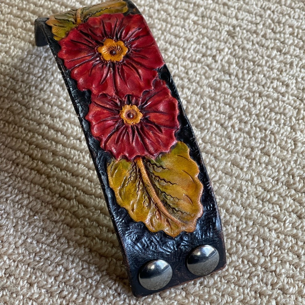 Crazy cool leather cuff bracelet